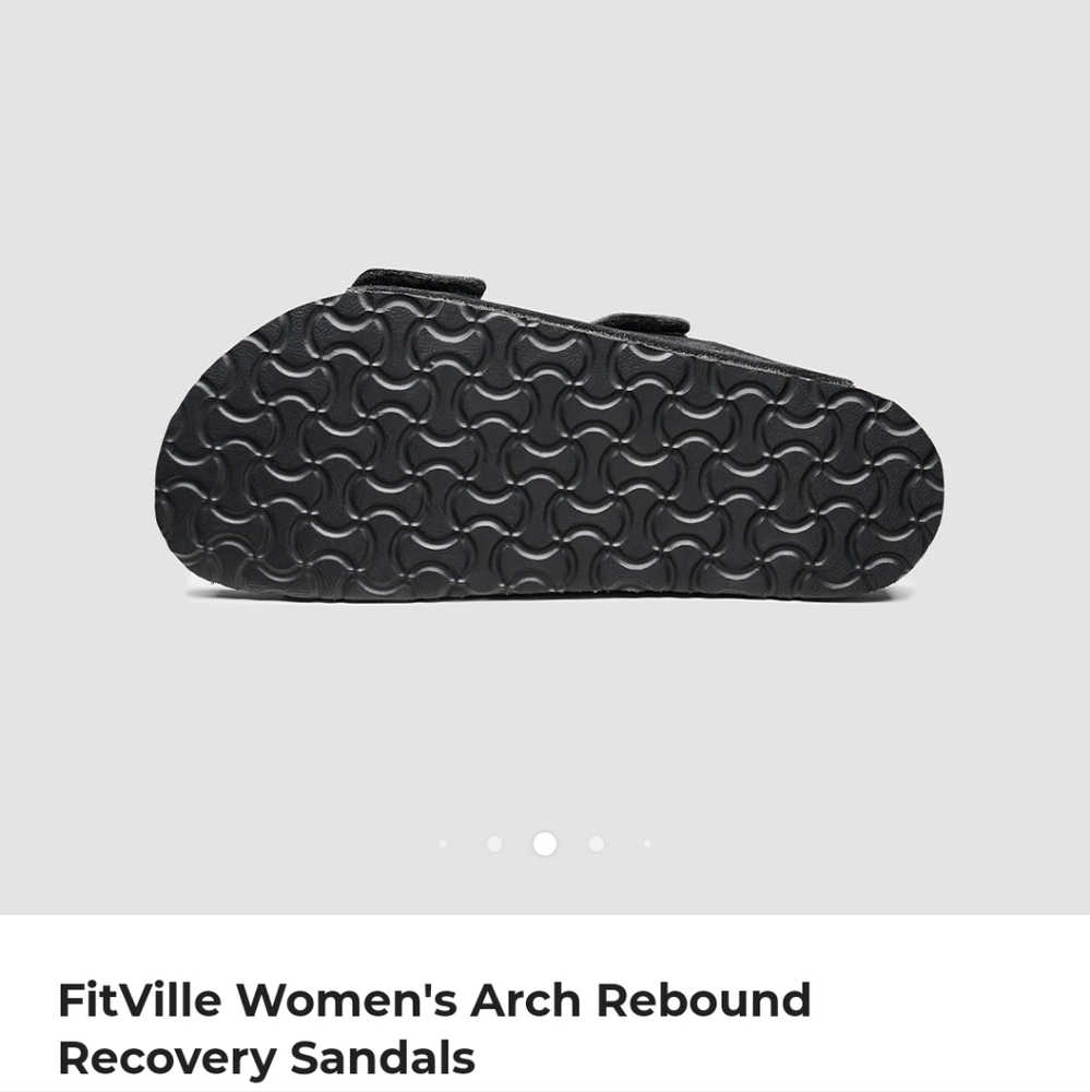 NWT Women's Arch Rebound Recovery Sandals (Pitch Black) - FitVille - Picture 10 of 12